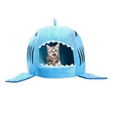 Shark Cat House with Removable Bed Cushion